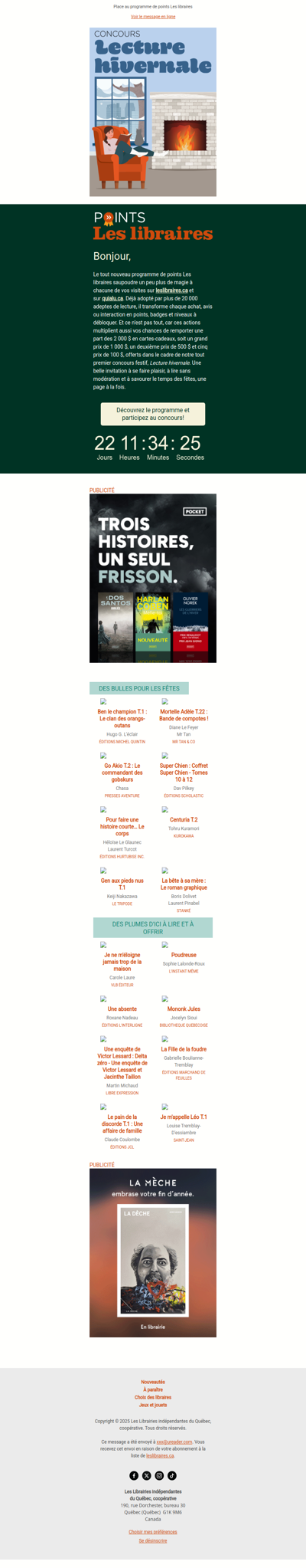 Vos lectures vous récompensent