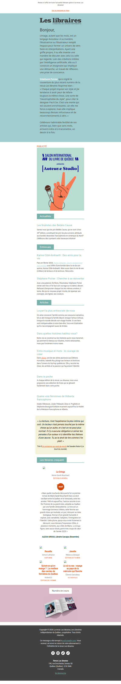 Revue Les libraires - Votre infolettre