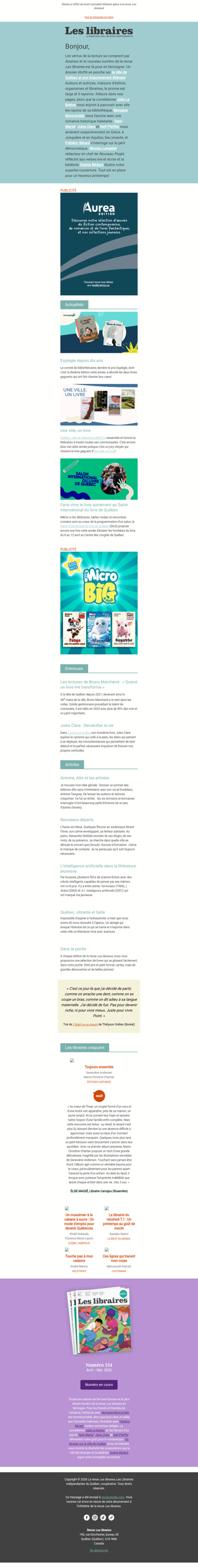 Revue Les libraires - Votre infolettre