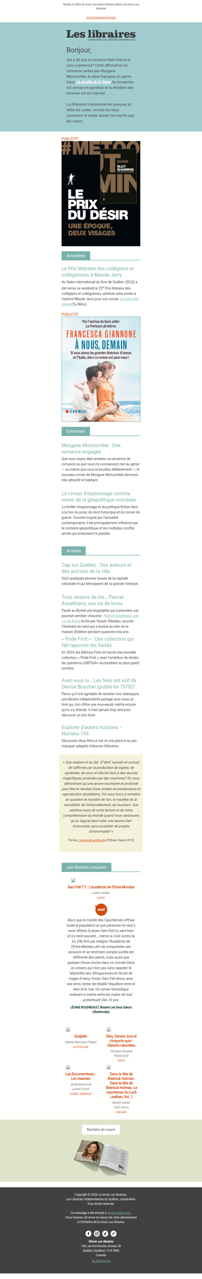 Revue Les libraires - Votre infolettre