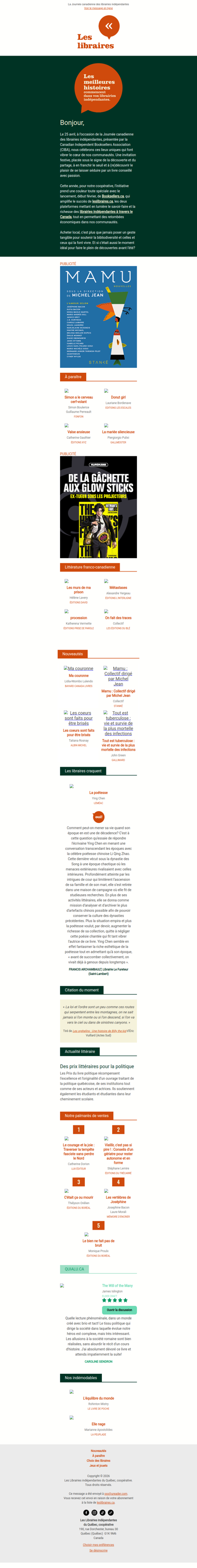 Choisir et célébrer les librairies indépendantes!