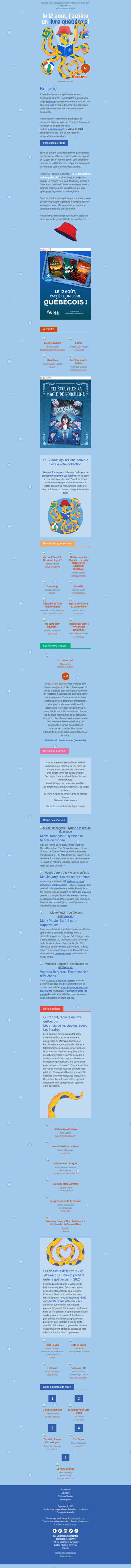 Soyez des nôtres pour la grande fête du livre québécois!