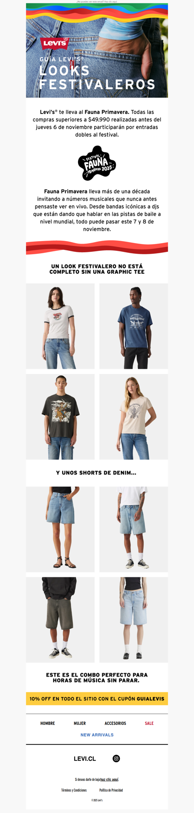 🎶 Guía Levi's: tu look festivalero + entradas al Fauna Primavera 🎟️