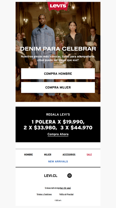 El mejor regalo estas fiestas: Denim Levi's icónico 🎁