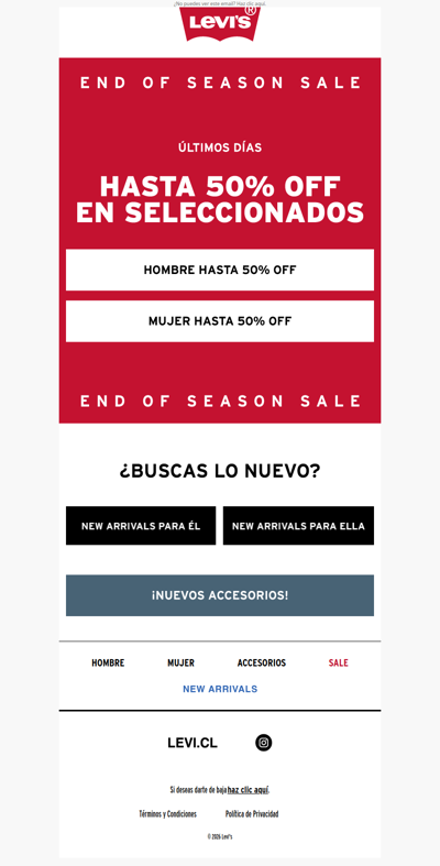 Se termina 🚨 End of Season Sale hasta 50% OFF