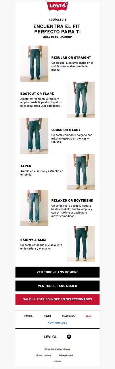 Guía Levi's 👖 Encuentra el fit perfecto para ti