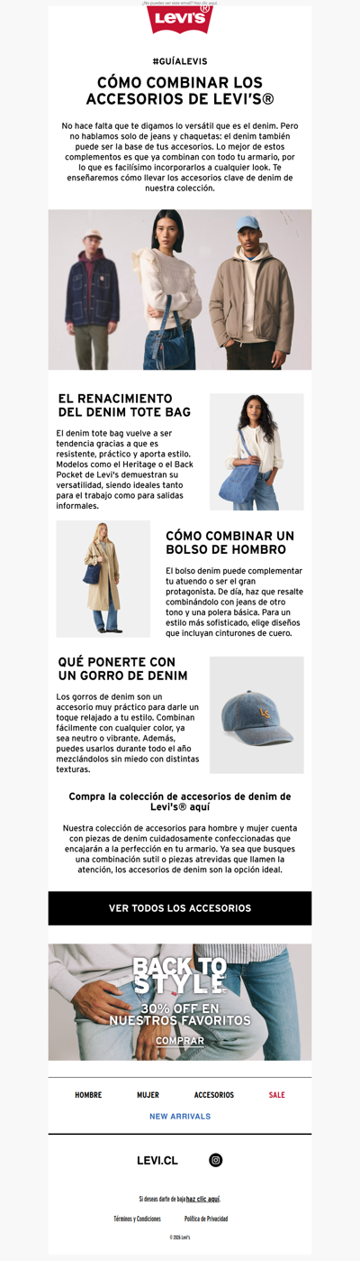 Guía Levi's: el toque final que tu look necesita 👖👜
