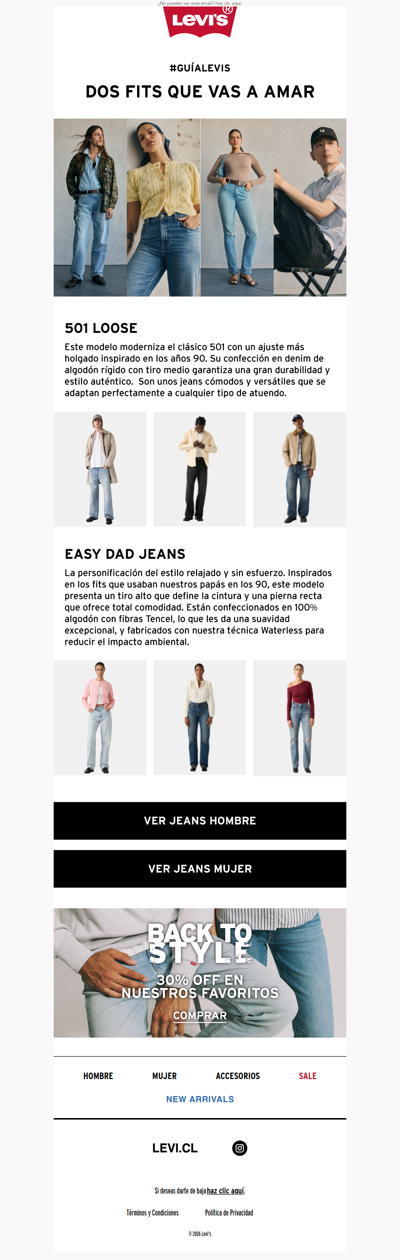 Guía Levi's 👖 dos fits que vas a amar