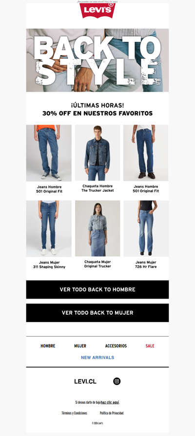 Hoy termina  ⏰ Back to Style 30% OFF ⚡