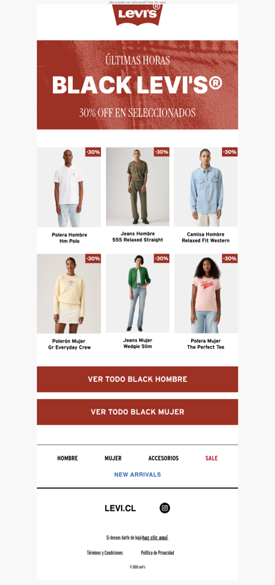 Último día 🚨 Black Levi’s 30% OFF