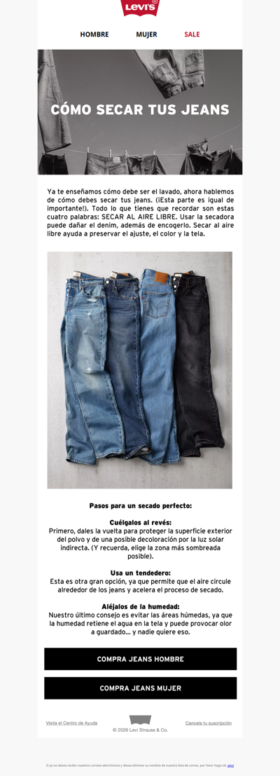Guía Levi's 👀 El secreto para cuidar mejor tu denim
