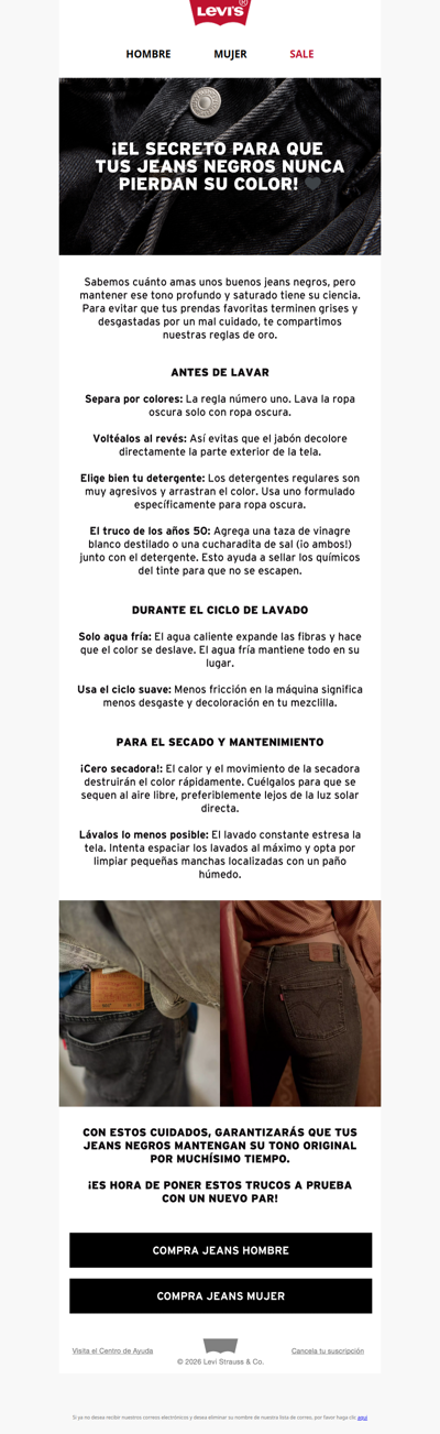 Guía Levi's 🖤 ¿Tus jeans negros se están destiñendo?