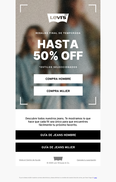 Hasta 50% OFF en jeans y estilos seleccionados 🔥 Rebajas de temporada