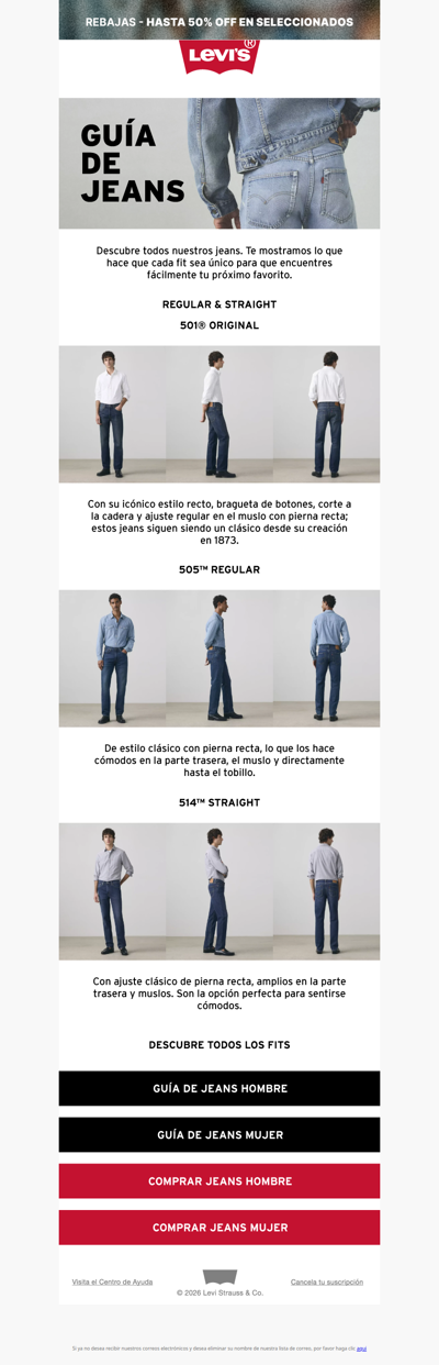 Guía de Jeans Levi's 👖 encuentra tu fit ideal