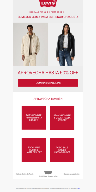 🧥 Tus próximas chaquetas te esperan con hasta 50% OFF