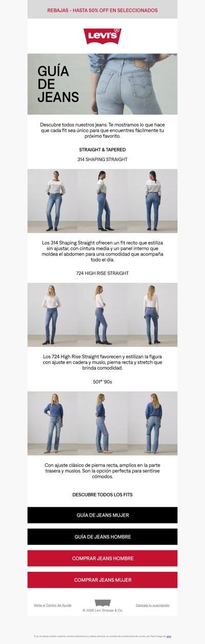 Tu próximo jean favorito está en nuestra Guía Levi's 👖