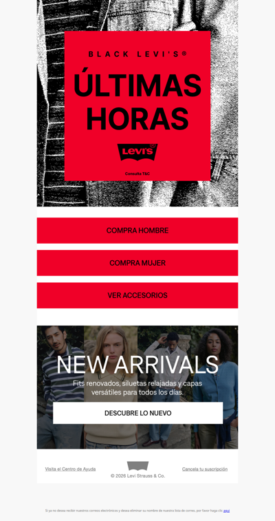 🚨 Últimas horas de Black Levi's. Aprovecha hasta 50% OFF 🛒