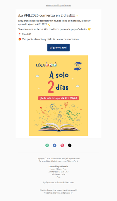 📚✨ ¡Te esperamos en la #FIL2026! ✨📚