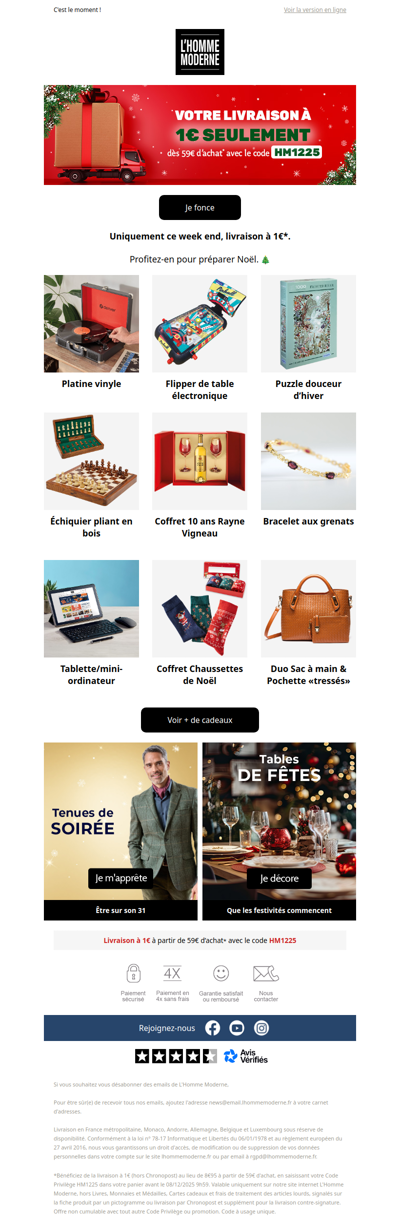 Livraison à 1€, Noël est en avance 🚚