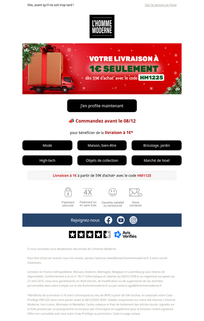 🚨Dernier jour : livraison à 1€