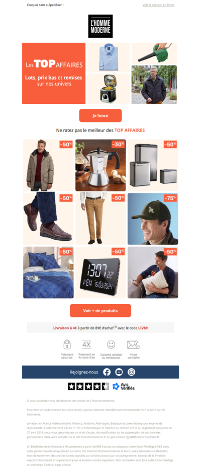 Les TOP affaires sont de retour