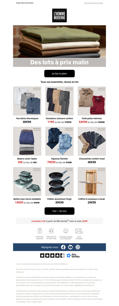 Plus de produits à prix malin