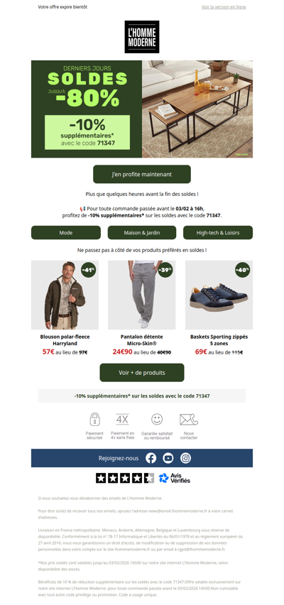 🚨 Soldes derniers jours, dernière chance