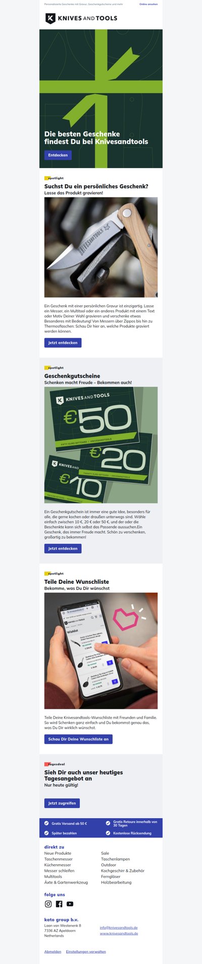 Die besten Geschenke findest Du bei Knivesandtools