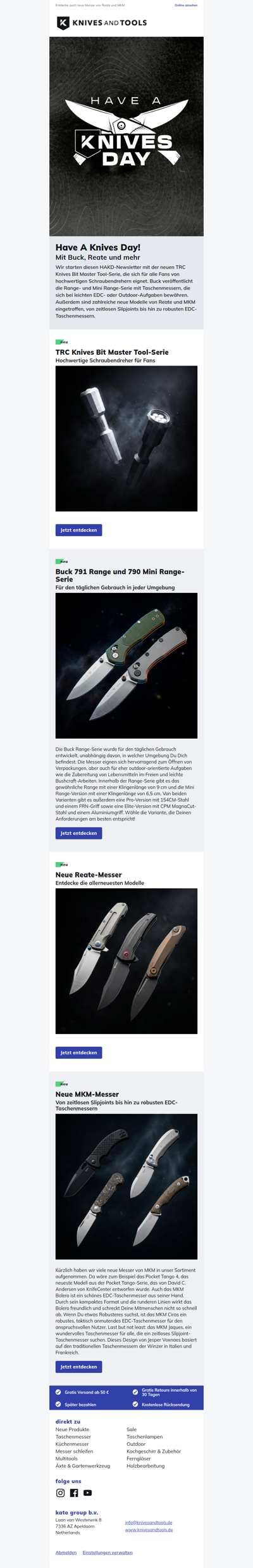 Have A Knives Day! Mit der Buck 791 Range und 790 Mini Range-Serie