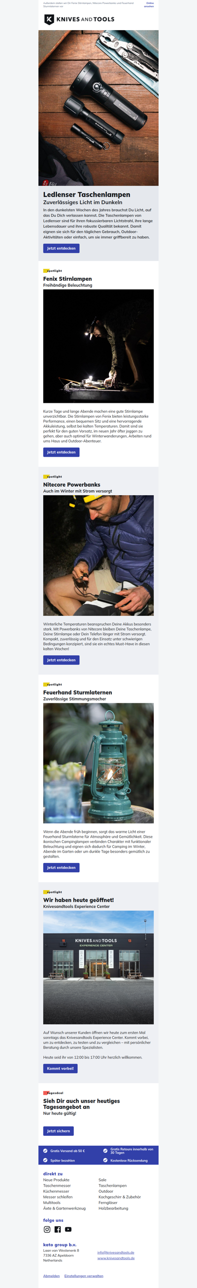 Für die dunkelsten Tage gibt es Ledlenser Taschenlampen!