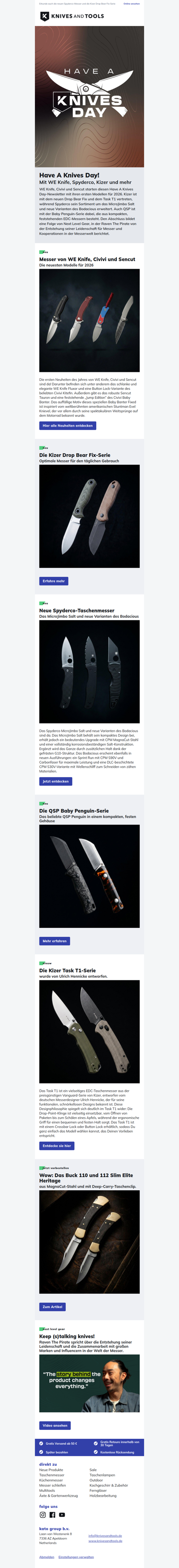 Have A Knives Day! Mit den neusten Modellen von WE Knife, Civivi und Sencut