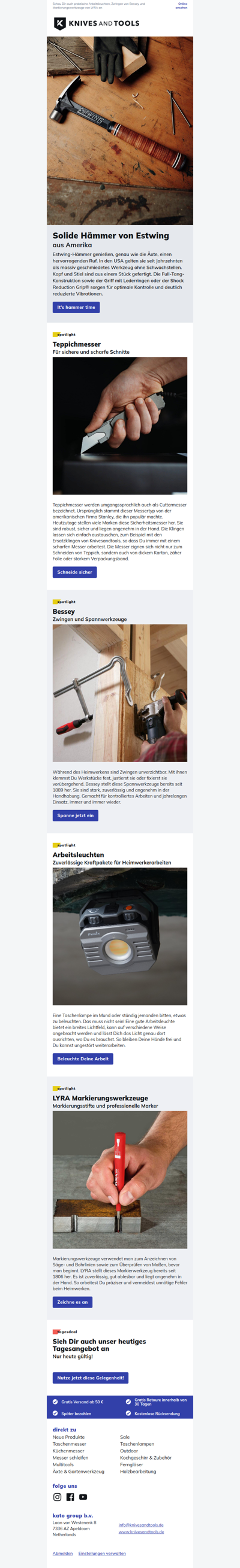 Bereit fürs Heimwerken? Entdecke Estwing-Hämmer, Teppichmesser und mehr!