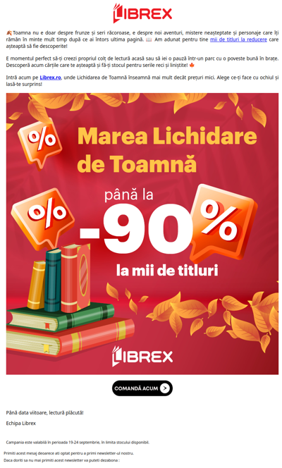 🍁 START Marea Lichidare de Toamnă! Până la 90%!