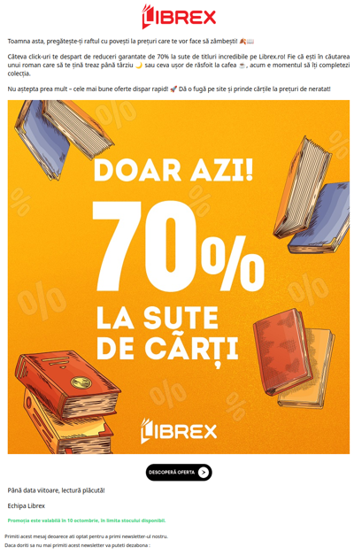 -70% garantat la sute de cărți! 📚