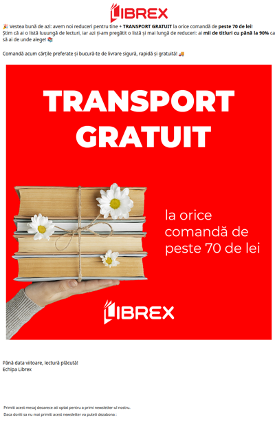 🚚 TRANSPORT GRATUIT la orice comandă de peste 70 Lei 🚚 + 90%!