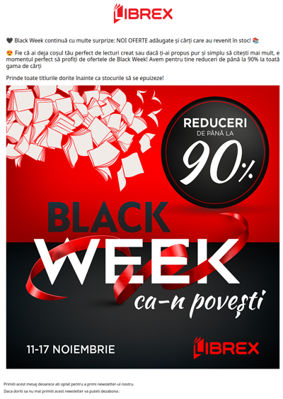 🤑 Cărți aproape gratis 🖤 BLACK WEEK continuă cu cele mai bune oferte la cărți