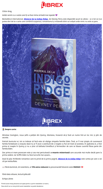 🔥 Misterul de la Indigo Ridge – Noua senzație pe Librex! 🏆 Amazon BEST ROMANCE