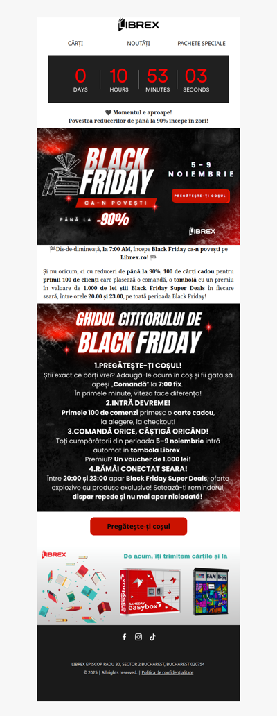 🖤 Black Friday începe mâine dimineață, la 7:00!