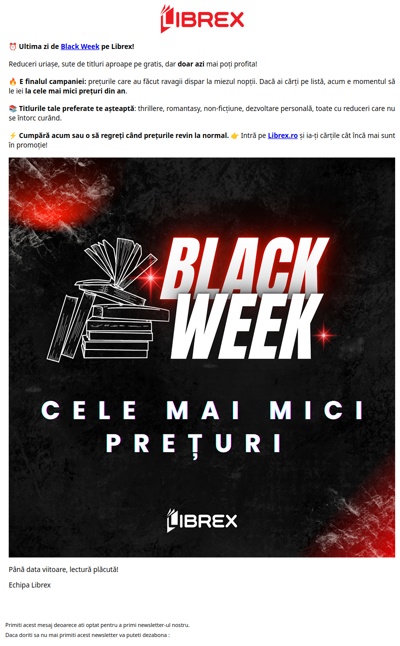 🏴 Azi sau niciodată | ULTIMA ZI de Black Week!