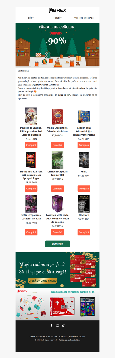 🎄 Târgul de Crăciun Librex: până la 90% 🤩