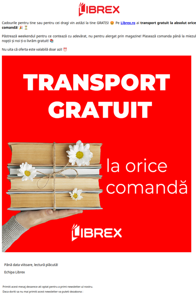 🚚 Azi ai TRANSPORT GRATUIT la tot 🎄