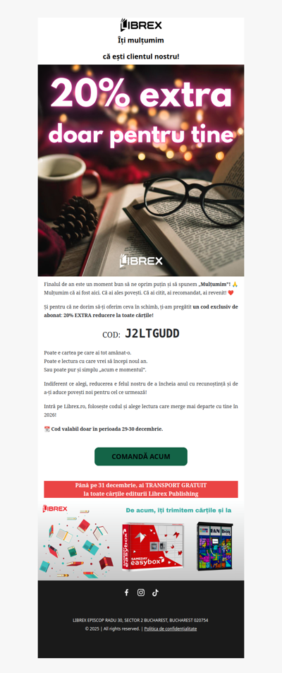 Îți mulțumim că ești clientul nostru 💕