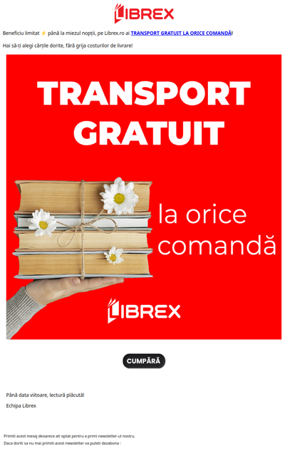 🚚 TRANSPORT GRATUIT la tot, până la miezul nopții!