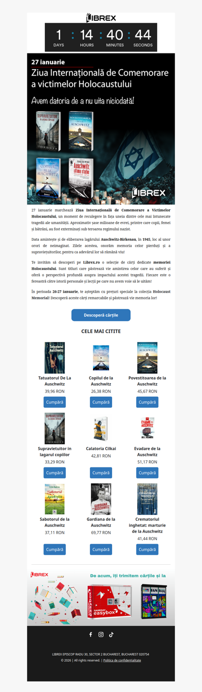 ✡️ Ziua Internațională de Comemorare a Victimelor Holocaustului