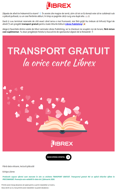 🚚 Transport GRATUIT la orice carte Librex Publishing! 📚
