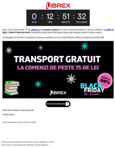 Ofertă limitată: TRANSPORT GRATUIT și Black Friday de iarnă! ❄️