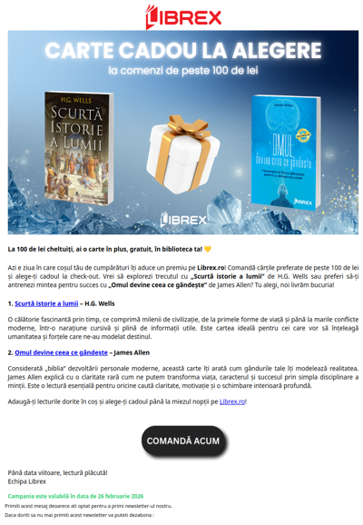 🎁 Carte CADOU la 100 de lei cheltuiți