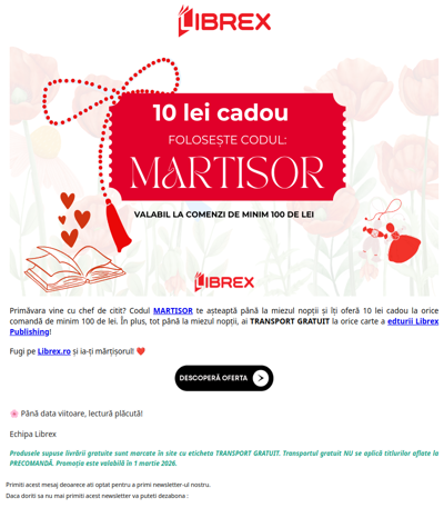 💕 Mărțișorul tău te așteaptă până la miezul nopții!