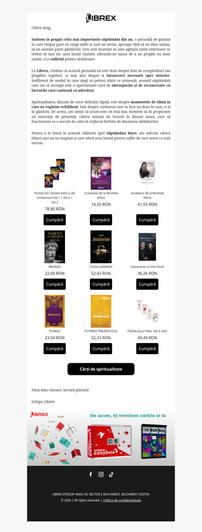 Recomandări pentru Săptămâna Mare 📖