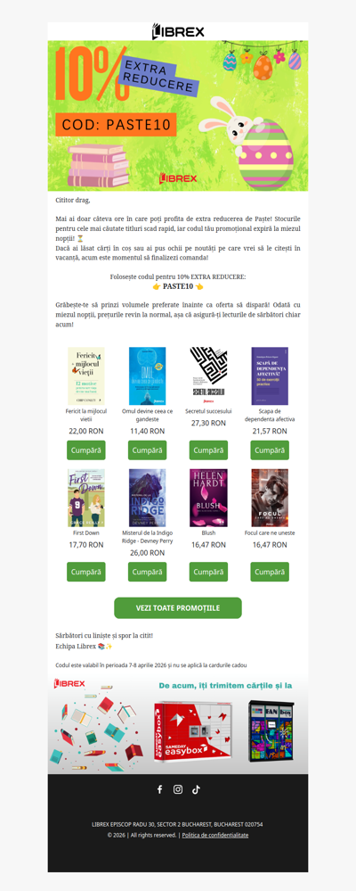⏰ Cuponul PASTE10 expiră la miezul nopții!
